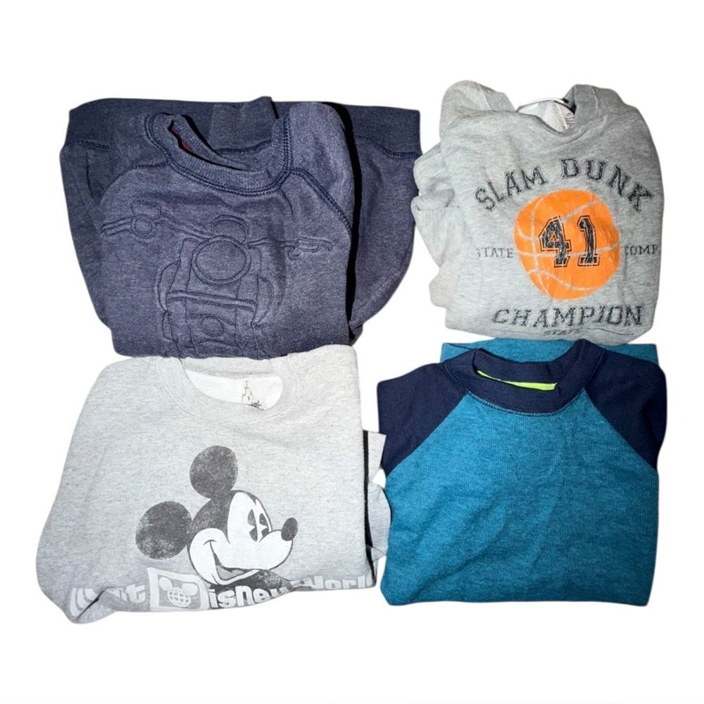 Boys Lot of Four Crew Sweatshirts Disney World Old Navy Gymboree Small EUC